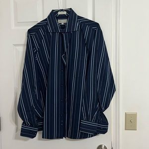 Blue button navy blue with light blue 2 tone strips xl eighty eight brand